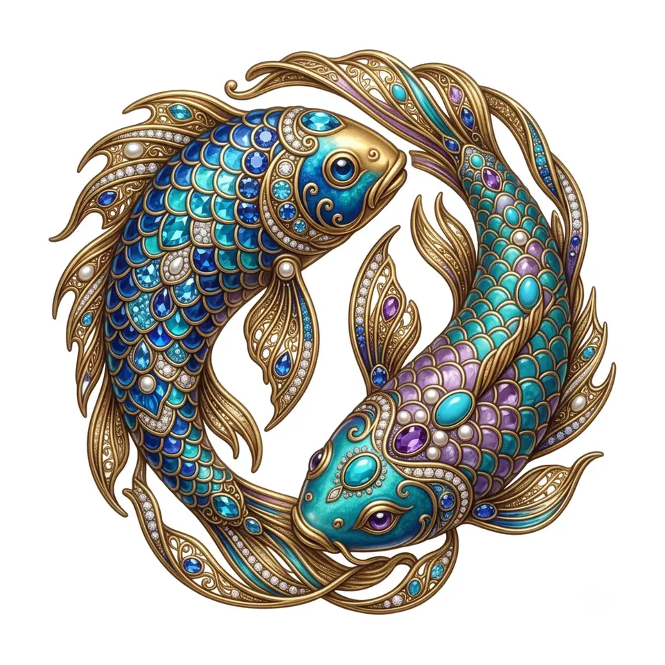 Pisces Fish zodiac emblem